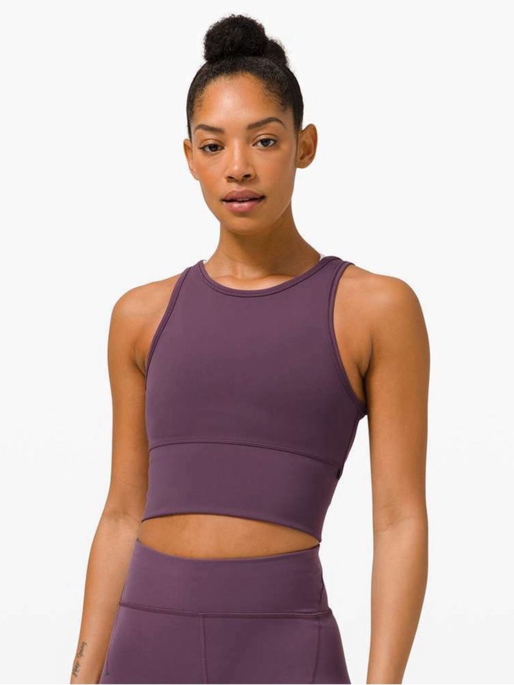 Lululemon Power Pivot Tank Grape Thistle Seamless Crop Sports Tank Top